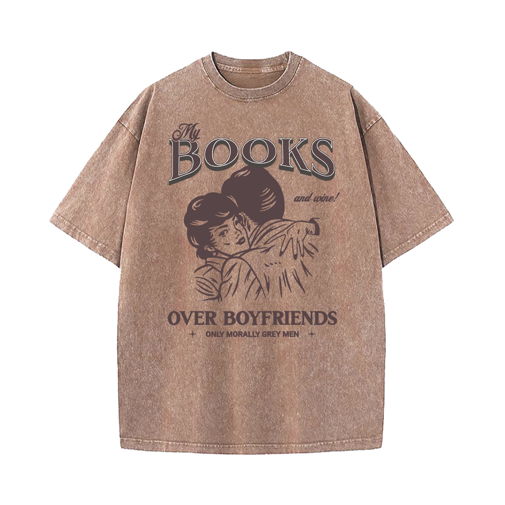 Books Over Boyfriends Washed T-Shirt
