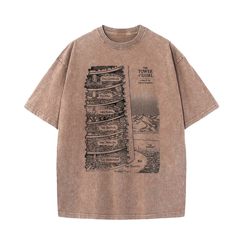 Books of Babel Senlin Ascends Tower Washed T-Shirt