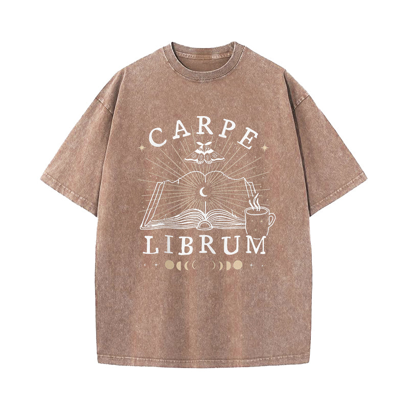 Carpe Librum Dark Academia Seize the Book Washed T-Shirt