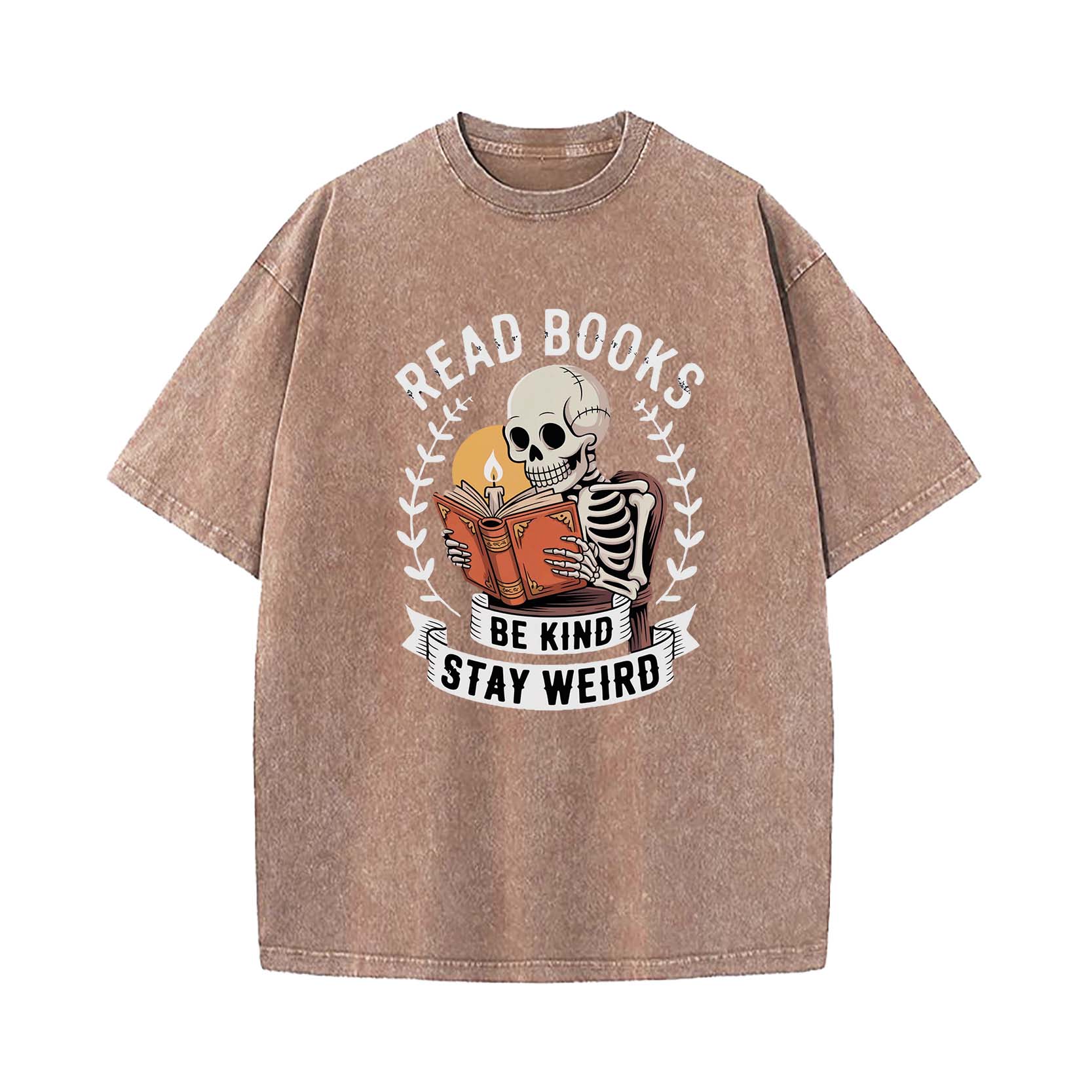 Read Books Stay Weird Book Lover Washed T-Shirt