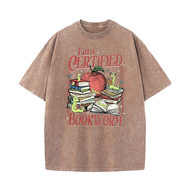 I'm A Certified Bookworm Washed T-Shirt