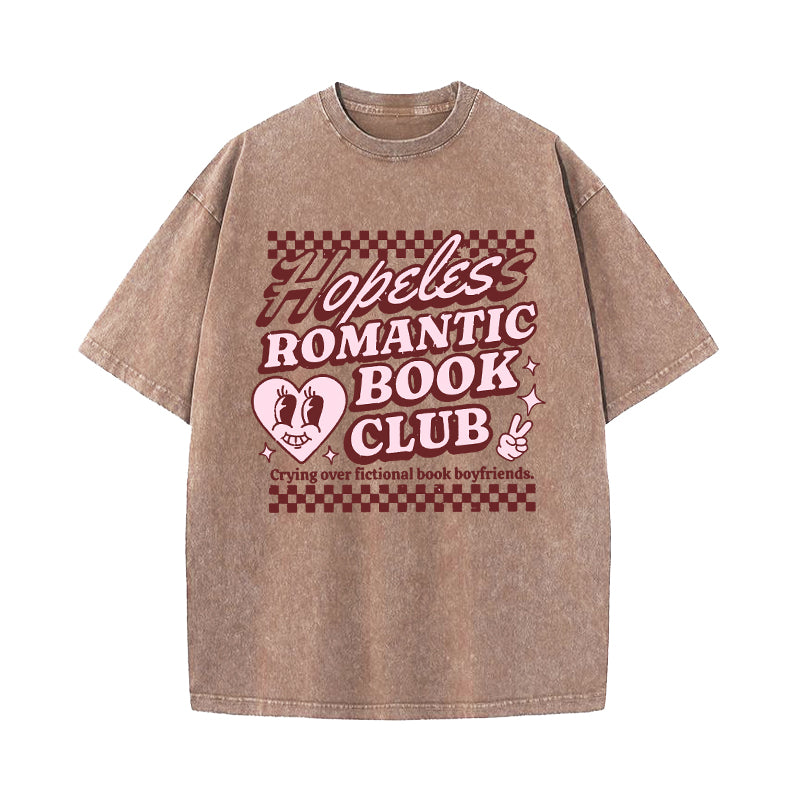 Hopeless Romantic Book Club Washed T-Shirt
