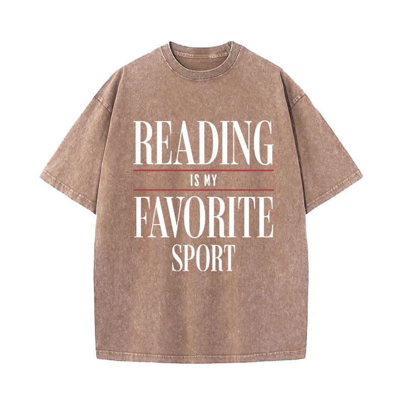 Reading Is My Favorite Sport Washed T-Shirt