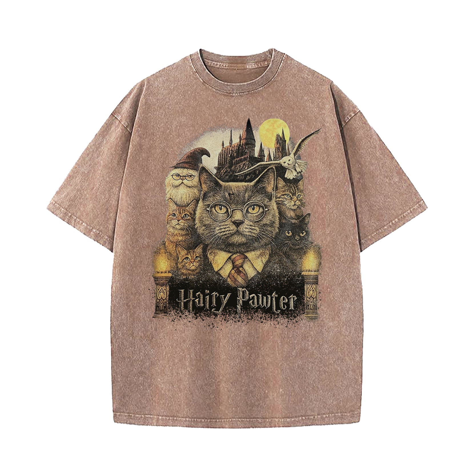 Hairy Pawter Wizard Fantasy Washed T-Shirt