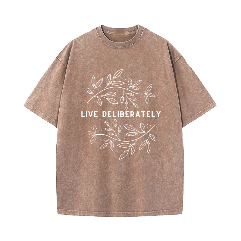 Live Deliberately Dead Poets Society Washed T-Shirt
