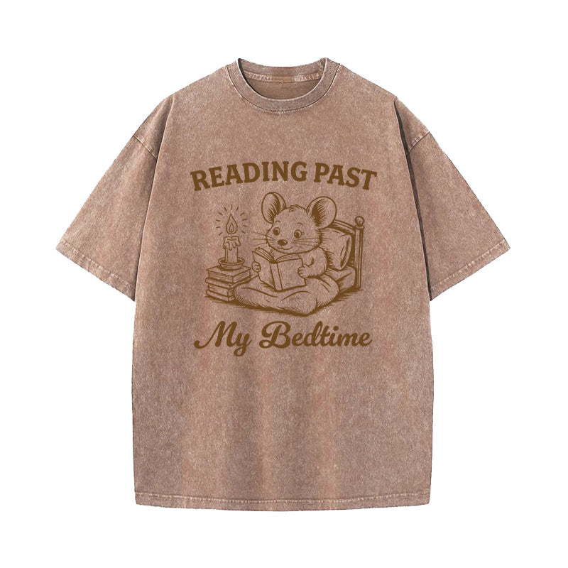 Reading Past My Bedtime Washed T-Shirt