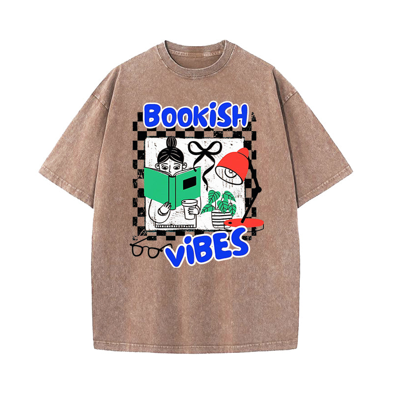 Bookish Vibes Washed T-Shirt