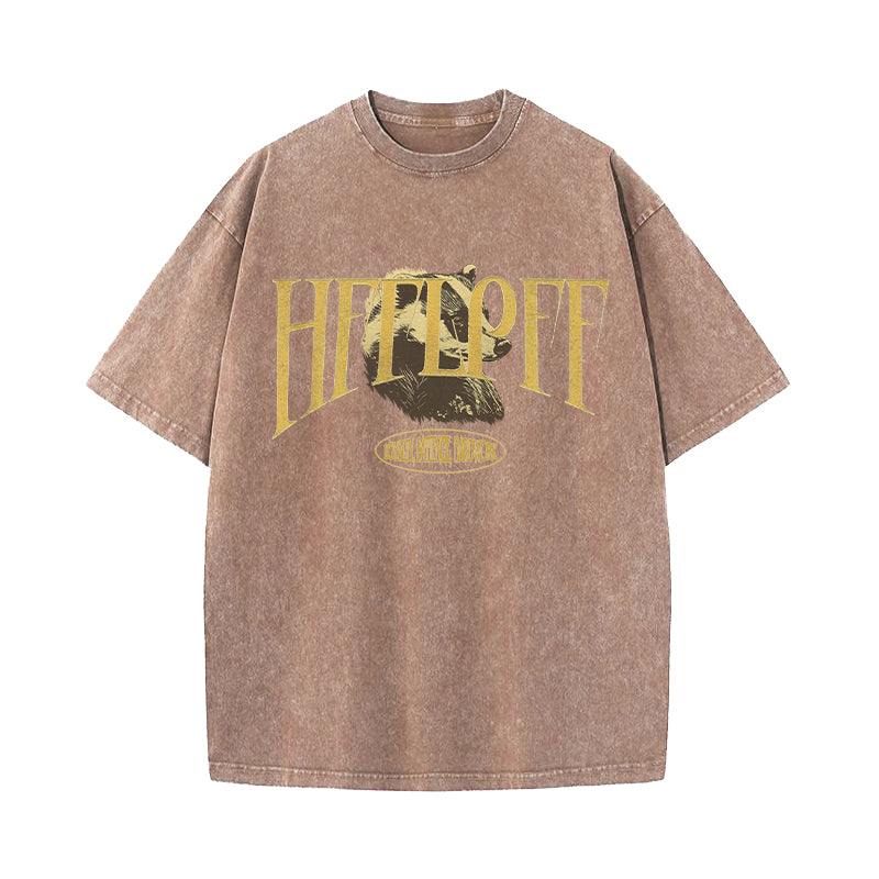 Yellow House of Badger Dramione Wizard School Washed T-Shirt
