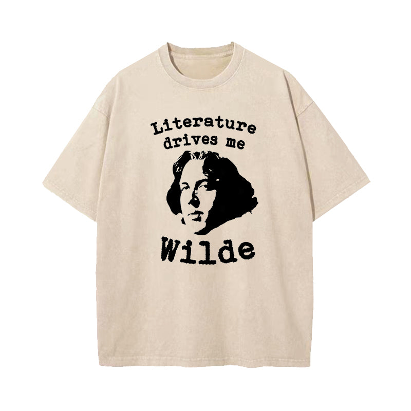 Literature Drives Me Wilde Washed T-Shirt
