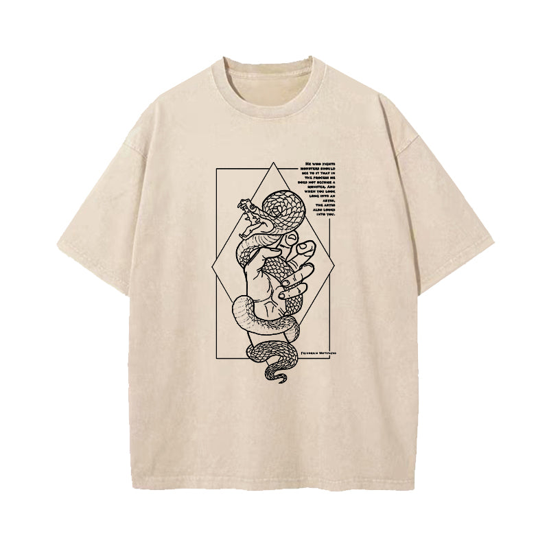 Friedrich Nietzsche Quote Washed T-Shirt