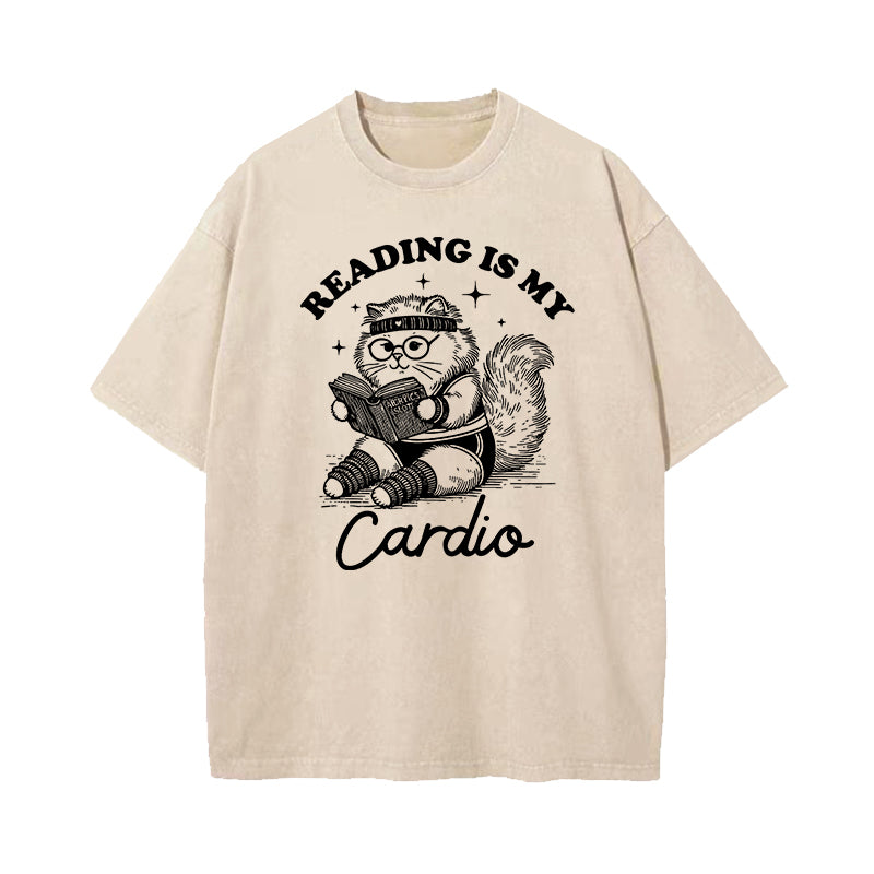 Reading Is My Cardio Washed T-Shirt