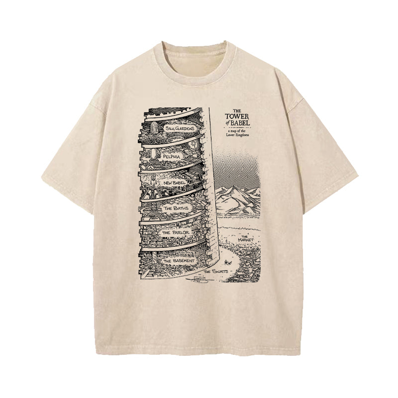 Books of Babel Senlin Ascends Tower Washed T-Shirt