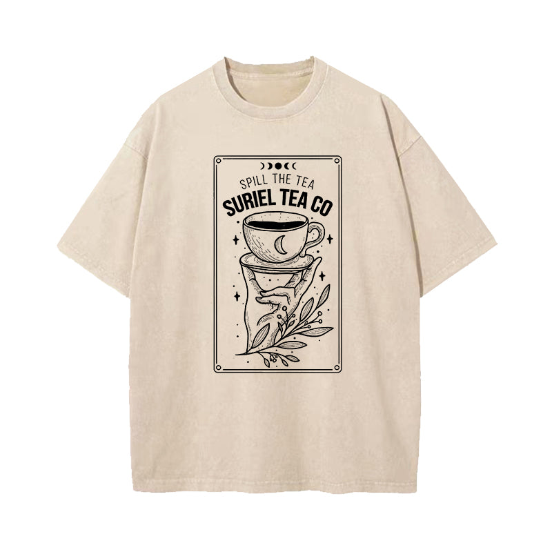 Suriel Tea Co Acotar A Court Of Thorn And Roses Washed T-shirt