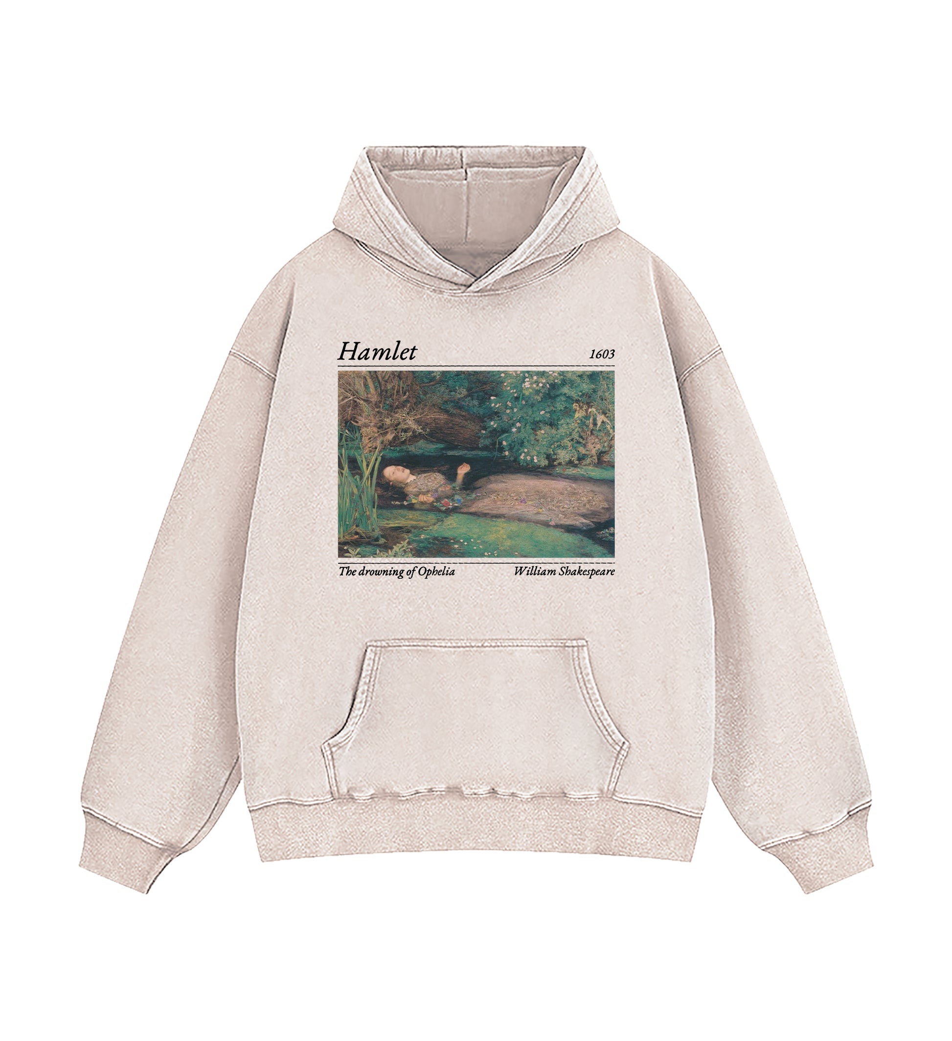Shakespeare Hamlet And Ophelia Washed Hoodie