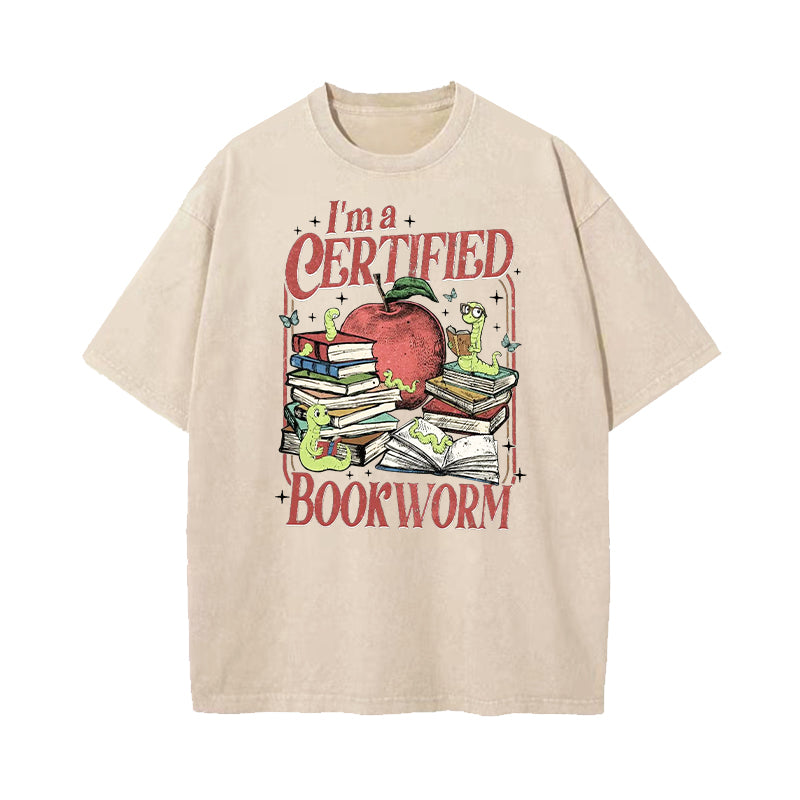 I'm A Certified Bookworm Washed T-Shirt