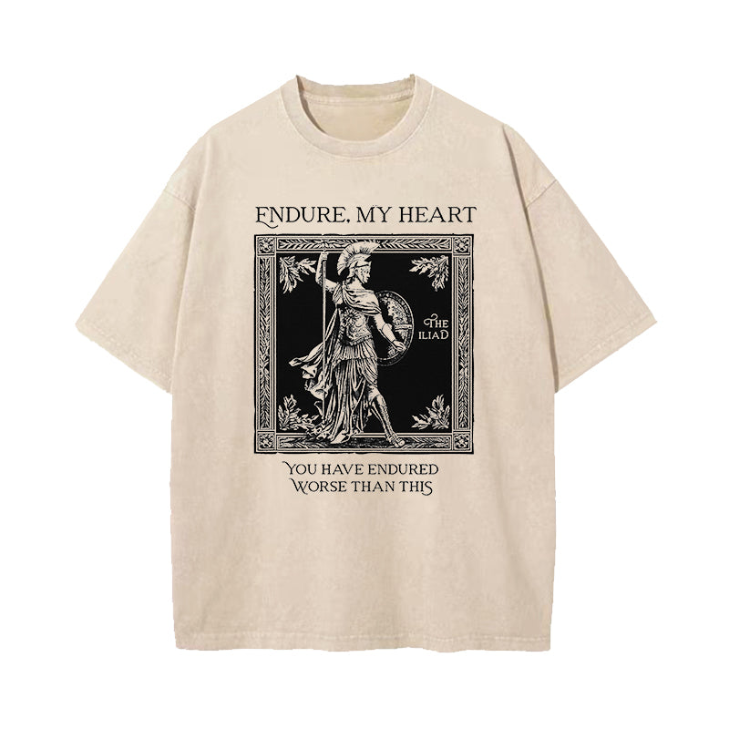 Endure My Heart The Iliad Homer Washed T-Shirt