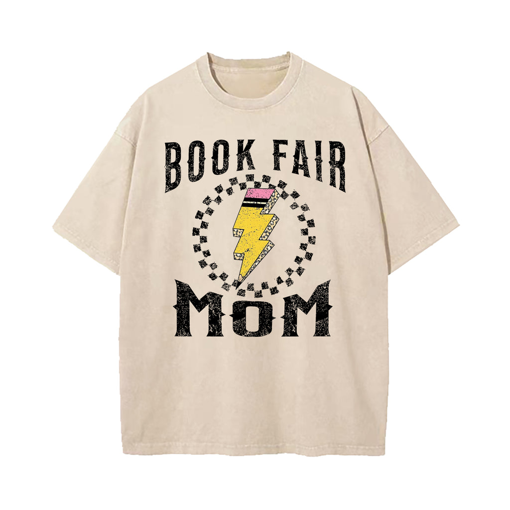 Book Fair Mom Washed T-Shirt