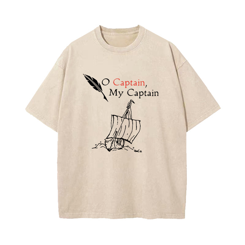 Oh Captain My Captain Dead Poets Society Washed T-Shirt