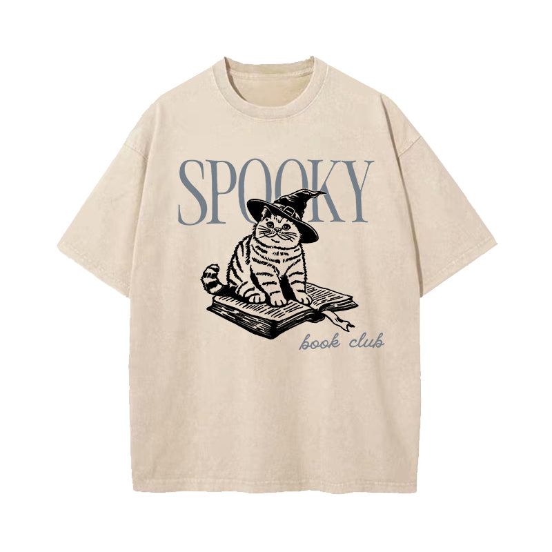 Spooky Book Club Washed T-Shirt