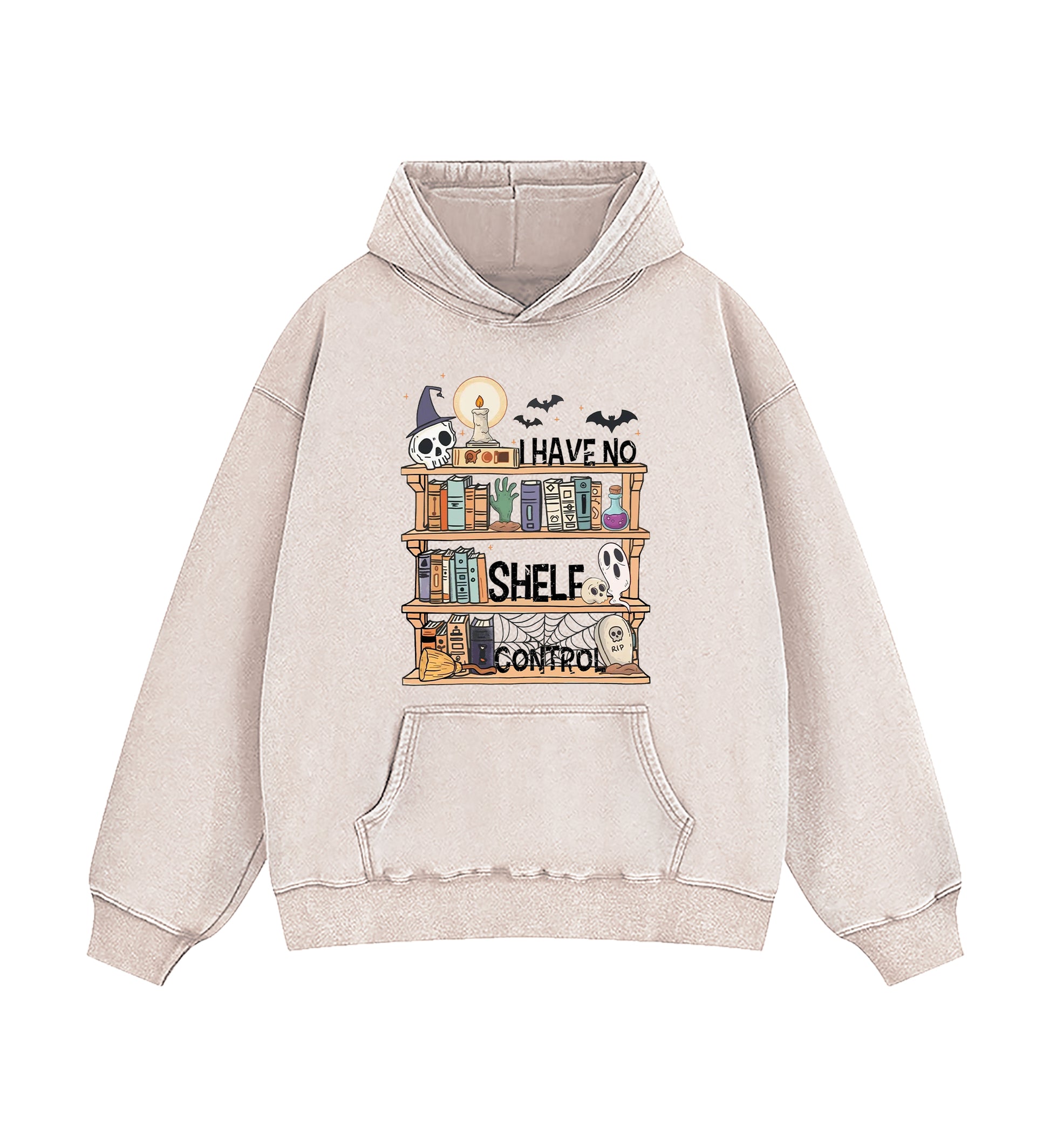 I Have No Shelf Control Book Lover Halloween Edition Washed Hoodie