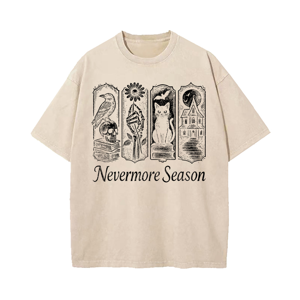 Edgar Allan Poe Nevermore Season Washed T-Shirt
