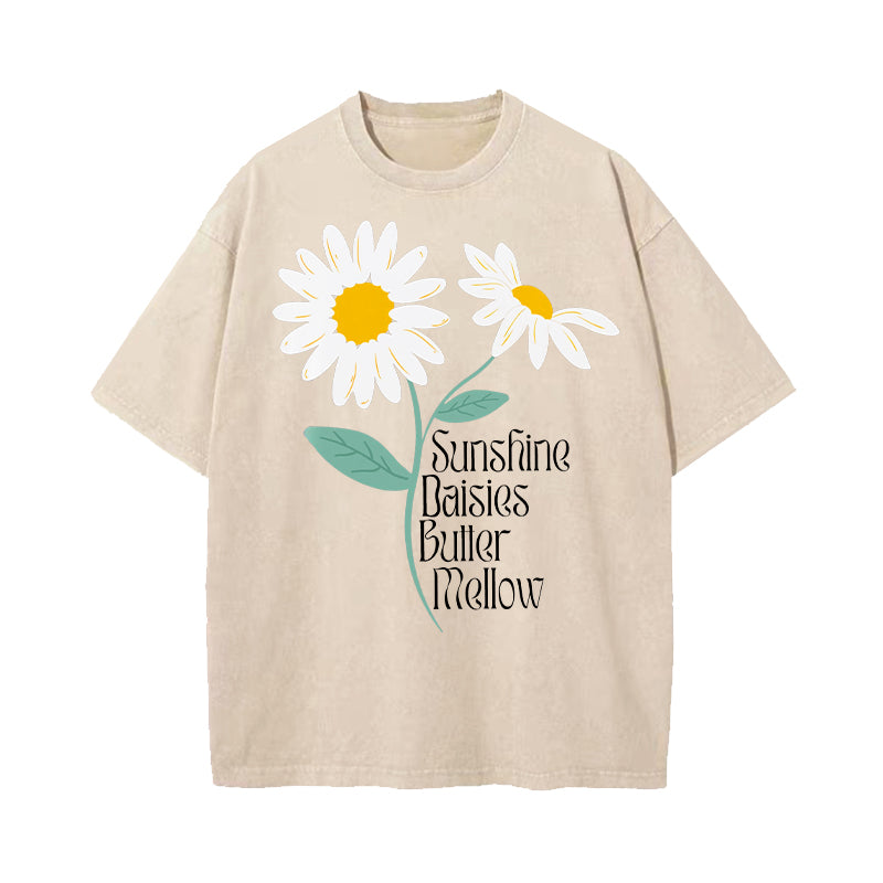 Sunshine Daisies Butter Mellow Potter Fan Washed T-Shirt