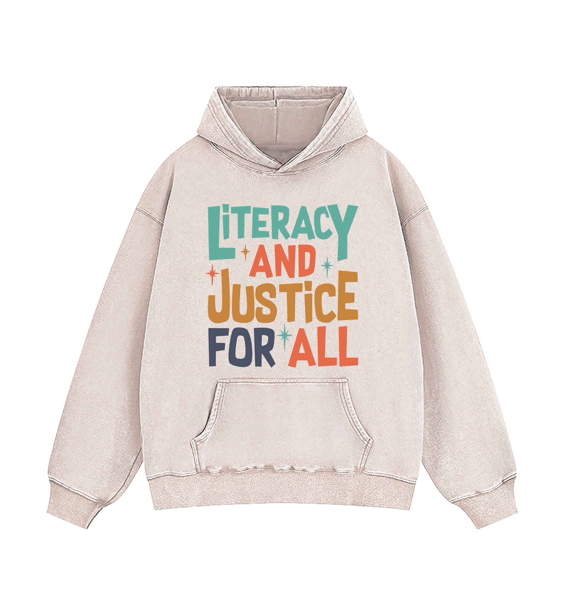 Literacy And Justice For All Washed Hoodie
