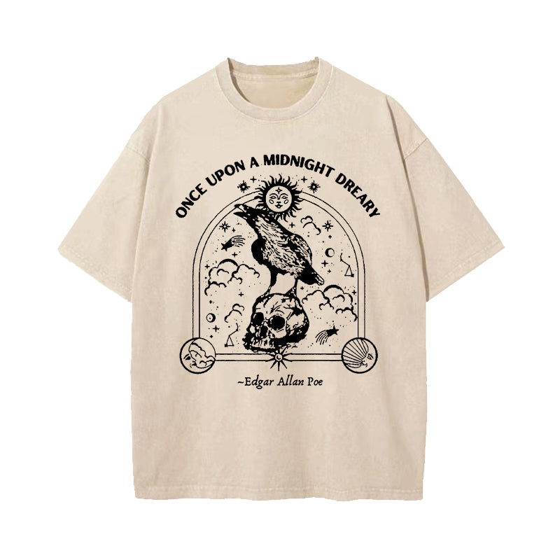 Once Upon a Midnight Dreary Washed T-Shirt