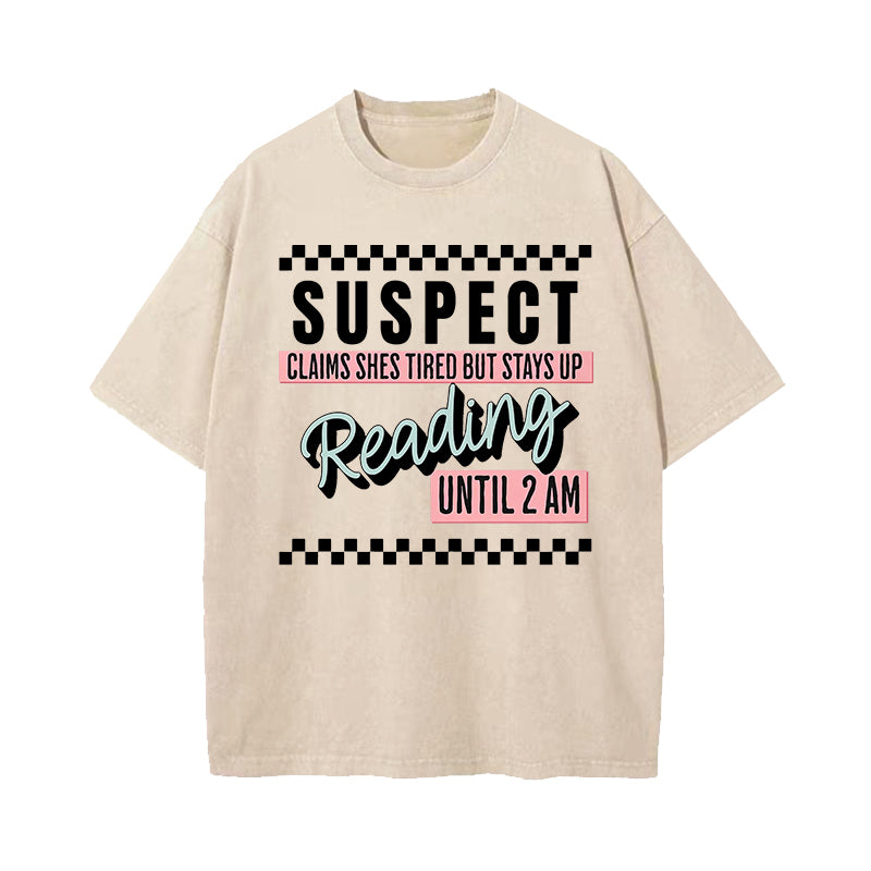 Suspect Claims Book Lover Washed T-Shirt