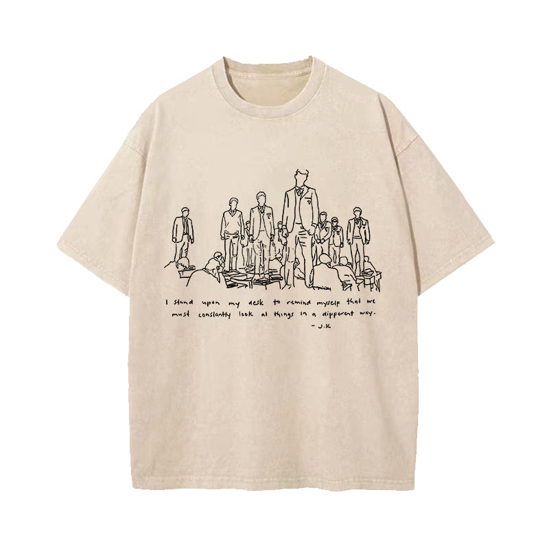 Oh Captain My Captain Dead Poets Society Washed T-Shirt