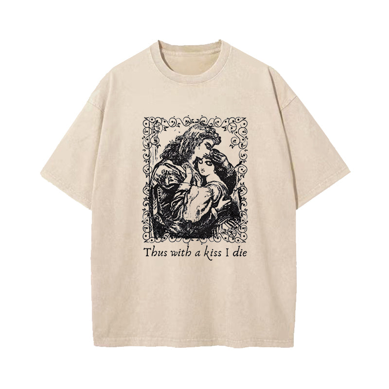Shakespeare Poet Romeo and Juliet Washed T-Shirt