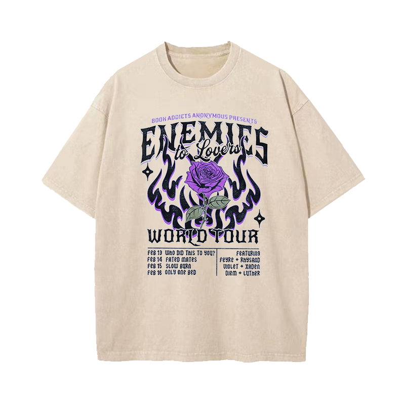 Enemies To Lovers Romantasy Fated Mates Washed T-Shirt