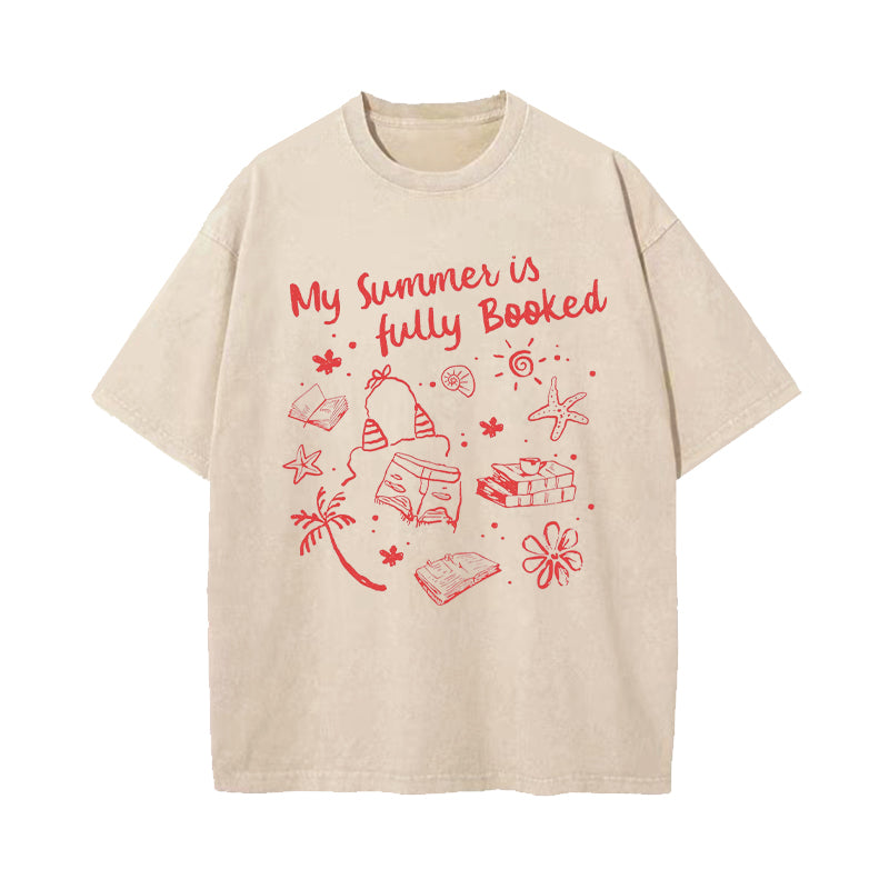 My Summer Is Fully Booked Washed T-Shirt