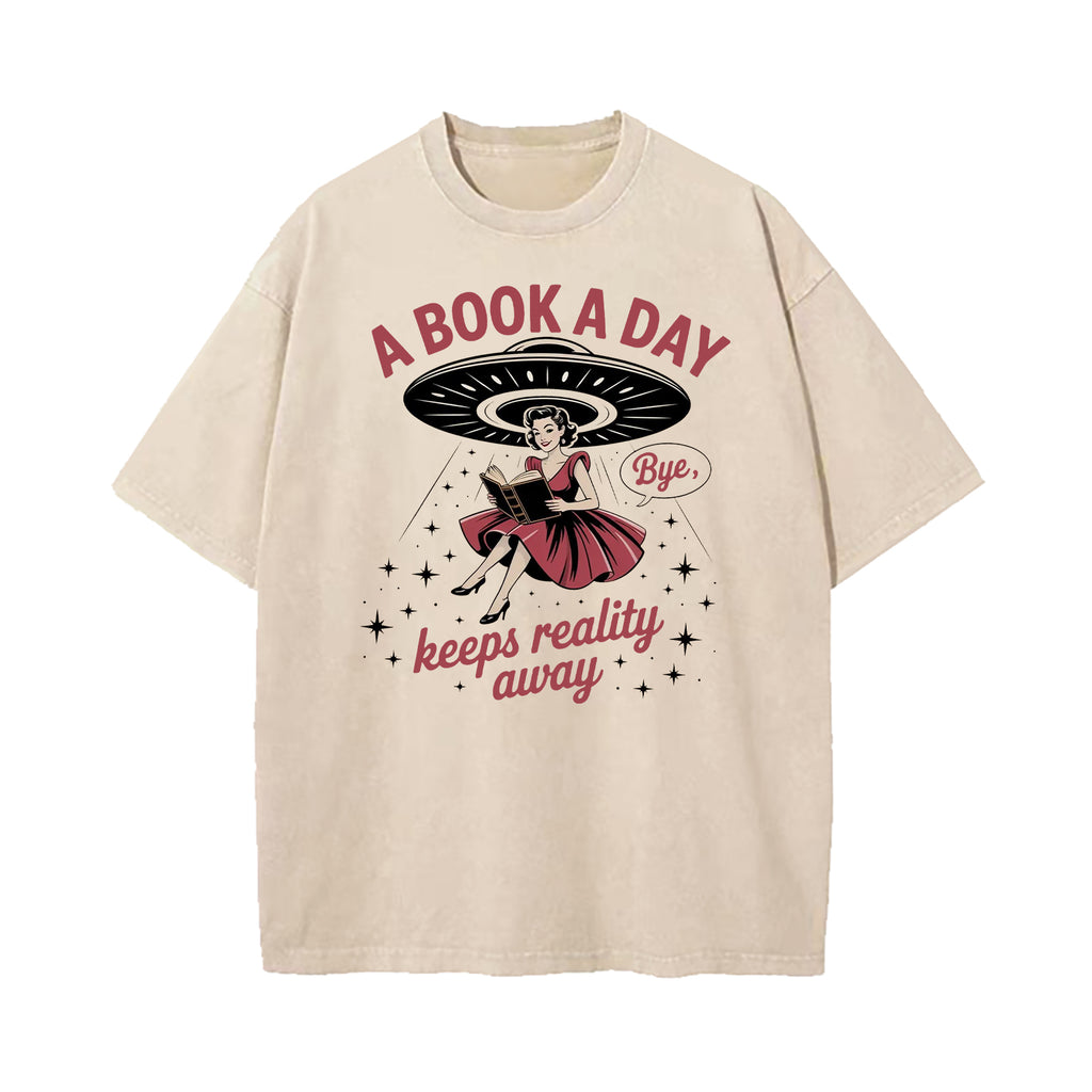 A Book A Day Washed T-Shirt