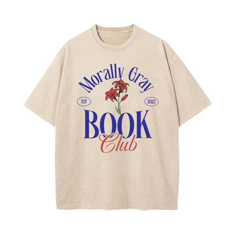 Morally Gray Book Club Washed T-Shirt