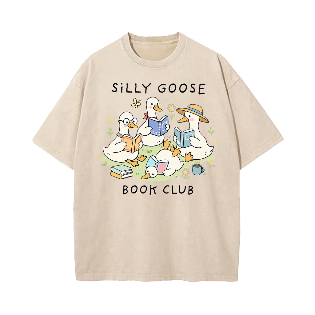 Silly Goose Book Club Washed T-Shirt