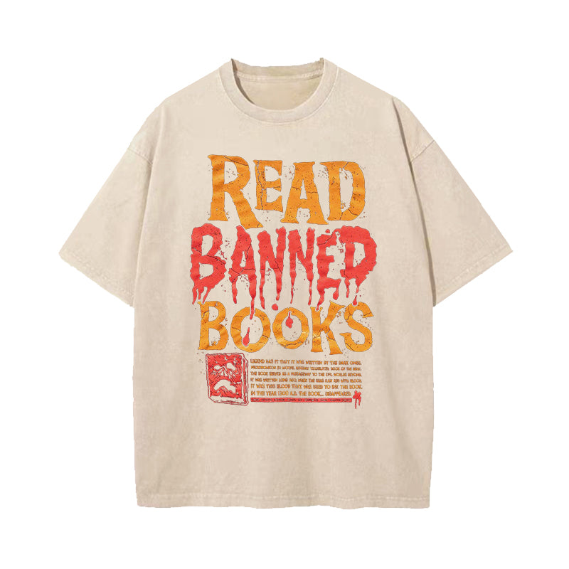 Read Banned Books Necronomicon Washed T-Shirt