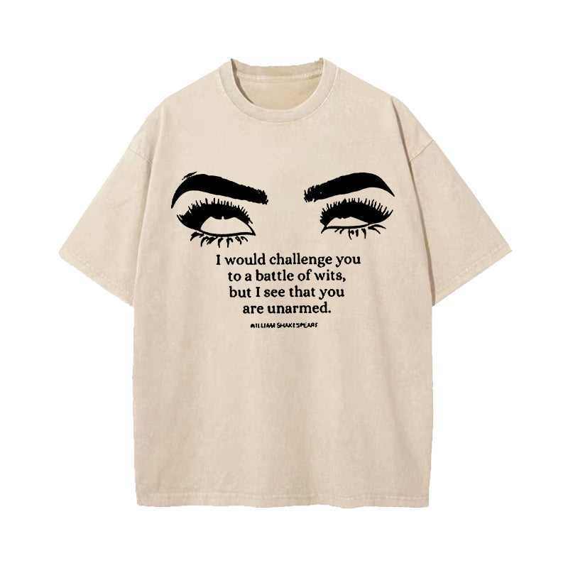 William Shakespeare Quote Battle of Wits Washed T-Shirt