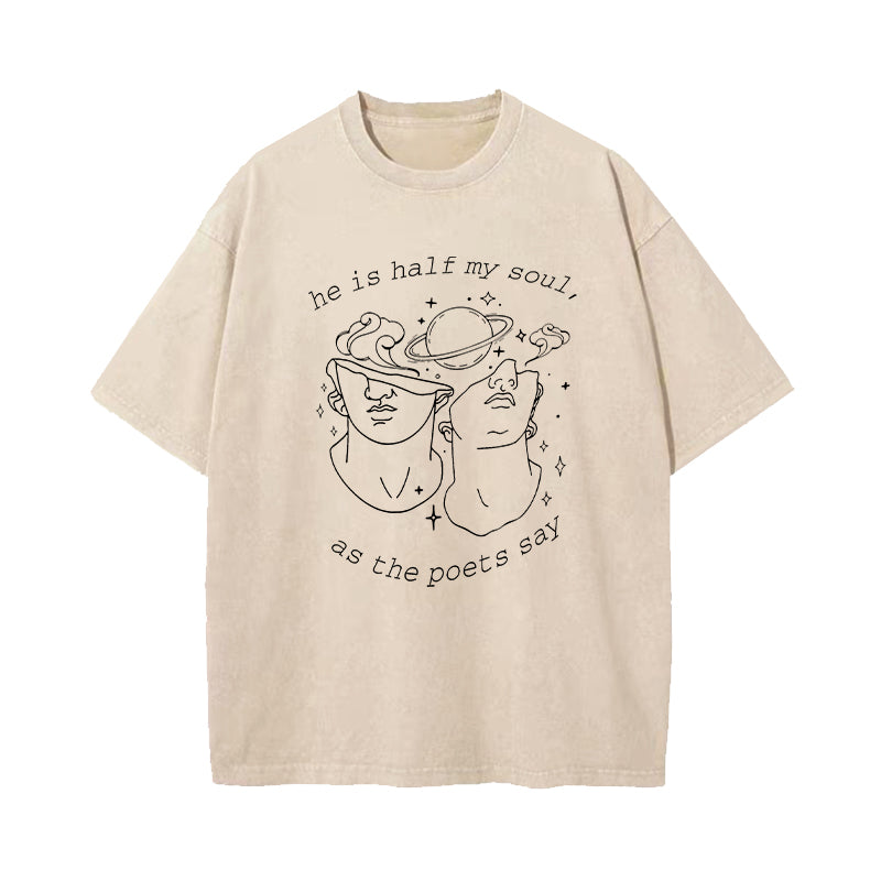 He Is Half Of My Soul The Song Of Achilles Washed T-Shirt