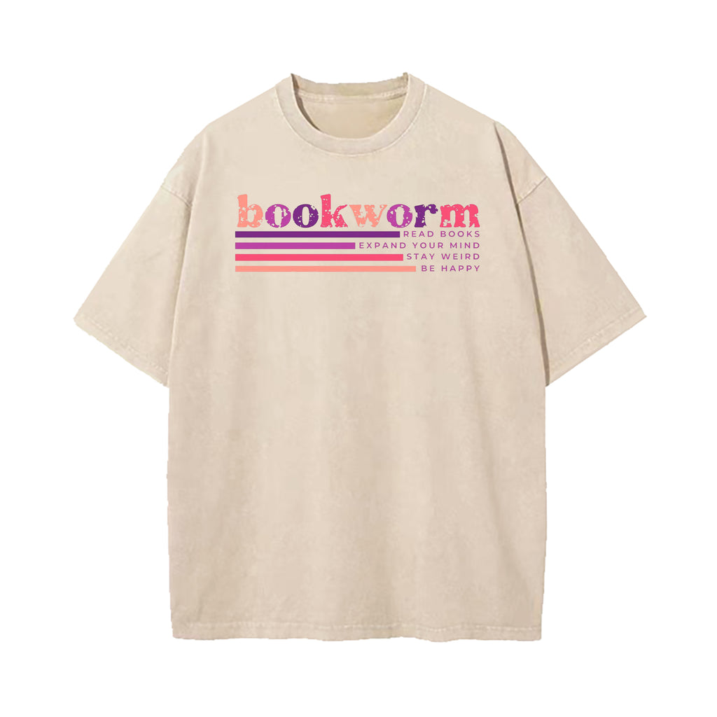 Bookworm Read Books Washed T-Shirt