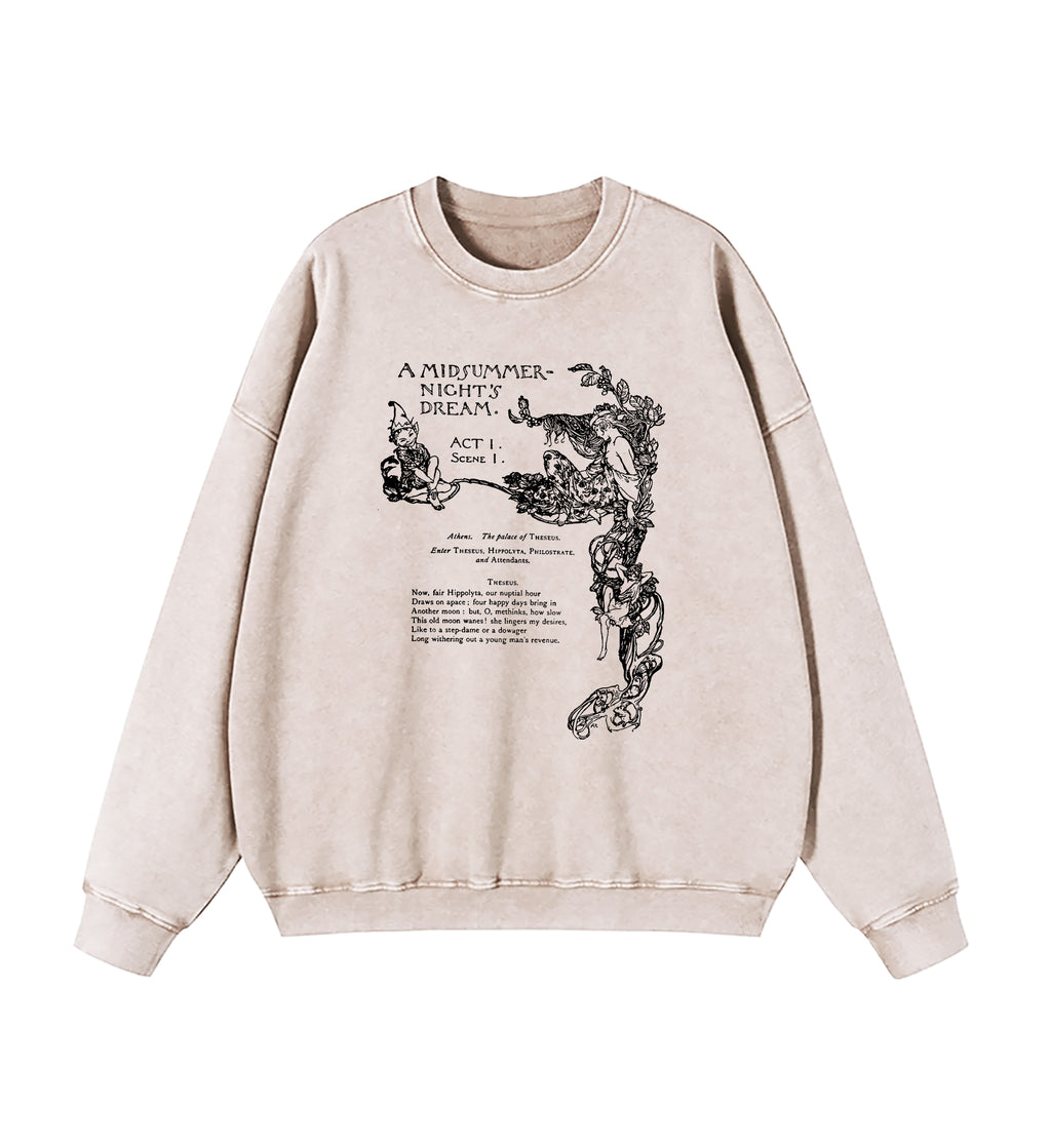Shakespeare Literature Poet Washed Sweatshirt