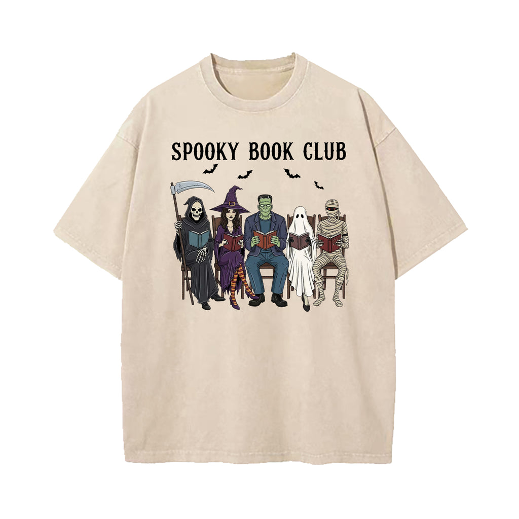 Spooky Book Club Washed T-Shirt