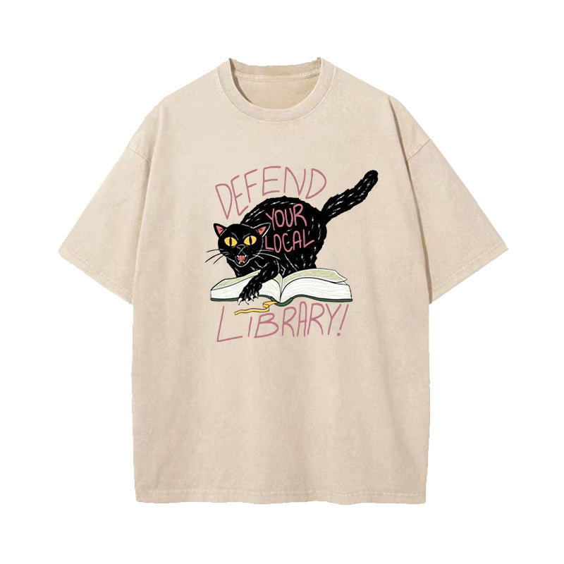 Defend Your Local Library Washed T-Shirt