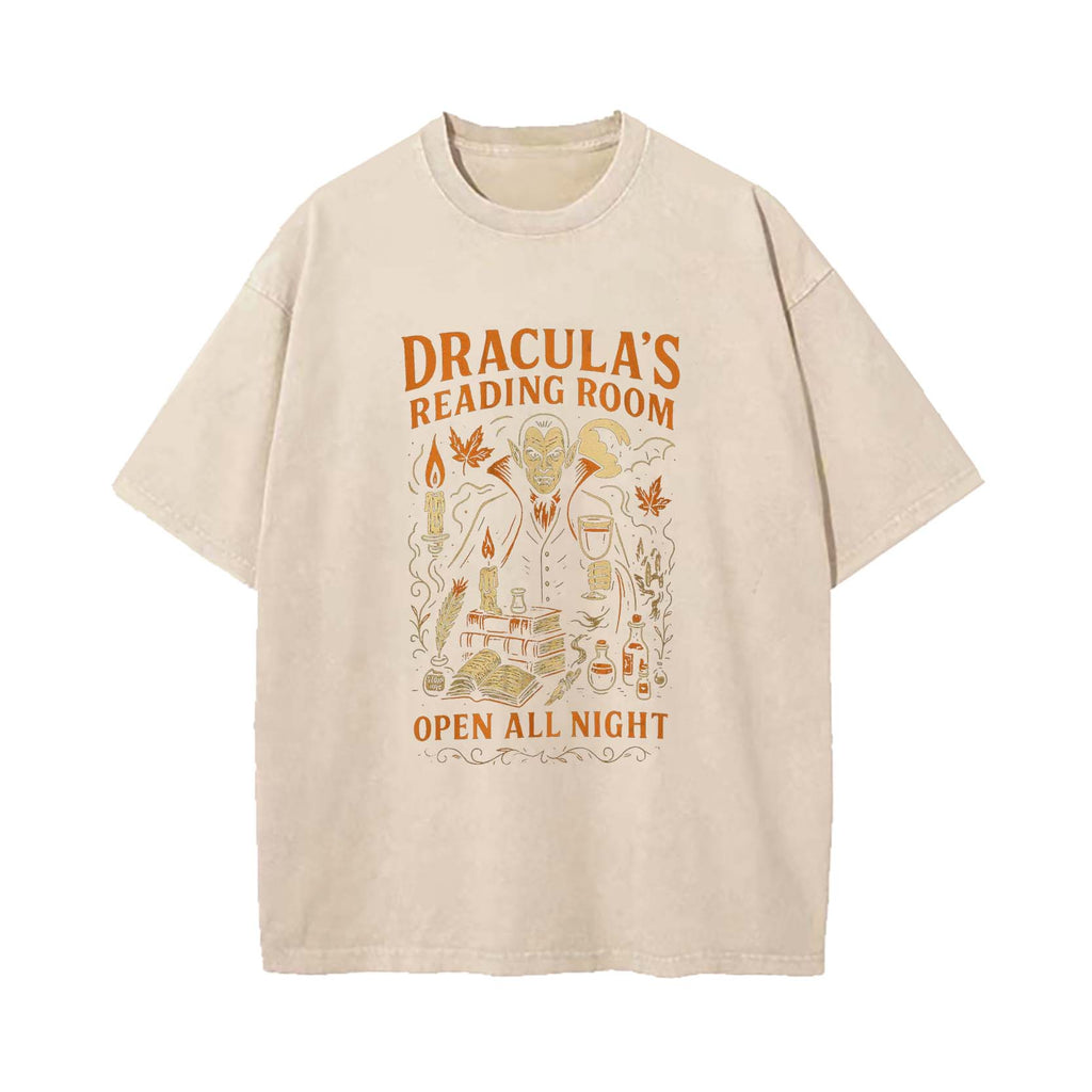 Dracula's Reading Room Washed T-Shirt