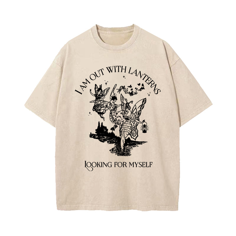 Emily Dickinson I Am Out With Lanterns Washed T-Shirt