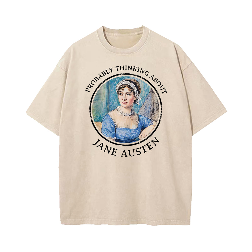 Probably Thinking About Jane Austen Washed T-Shirt