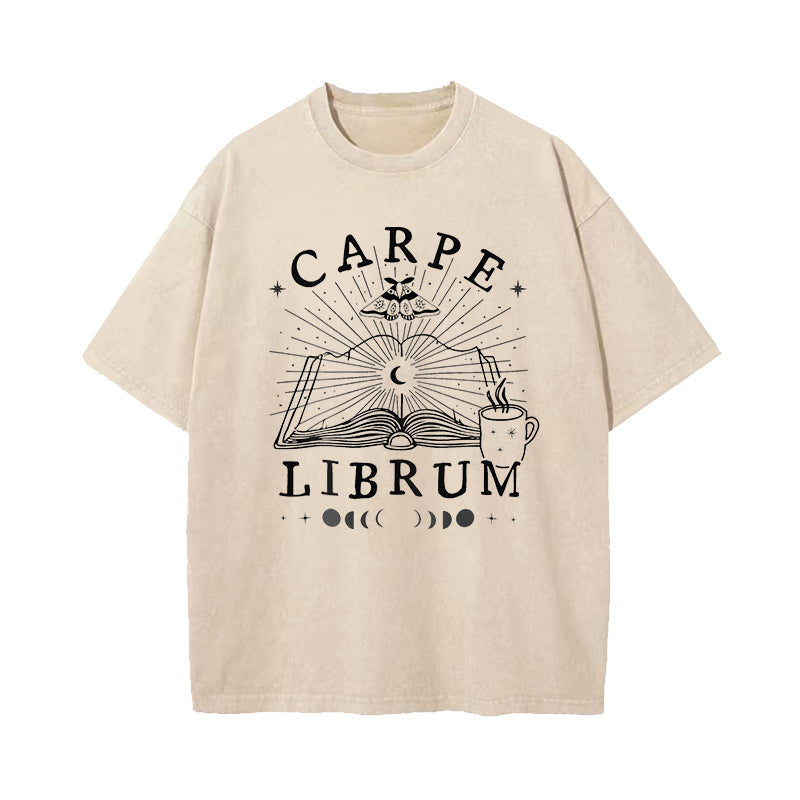 Carpe Librum Dark Academia Seize the Book Washed T-Shirt