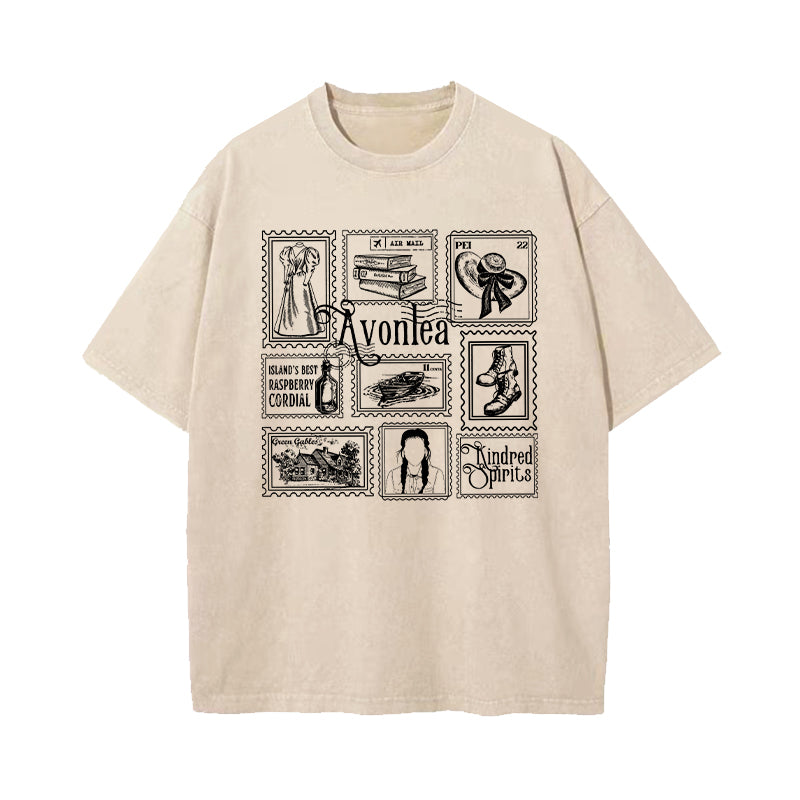 Anne of Green Gables Literary Stamp Collection Washed T-Shirt