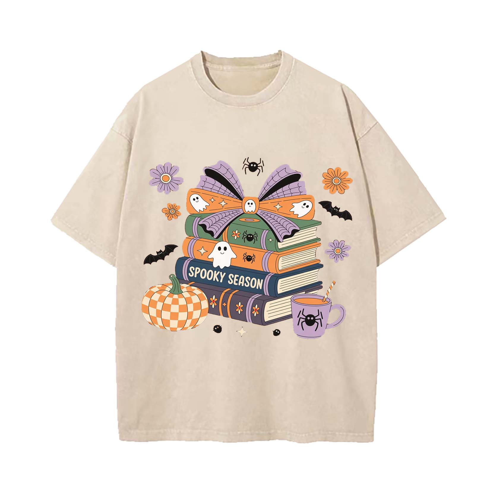 Spooky Season Book Lover Washed T-Shirt