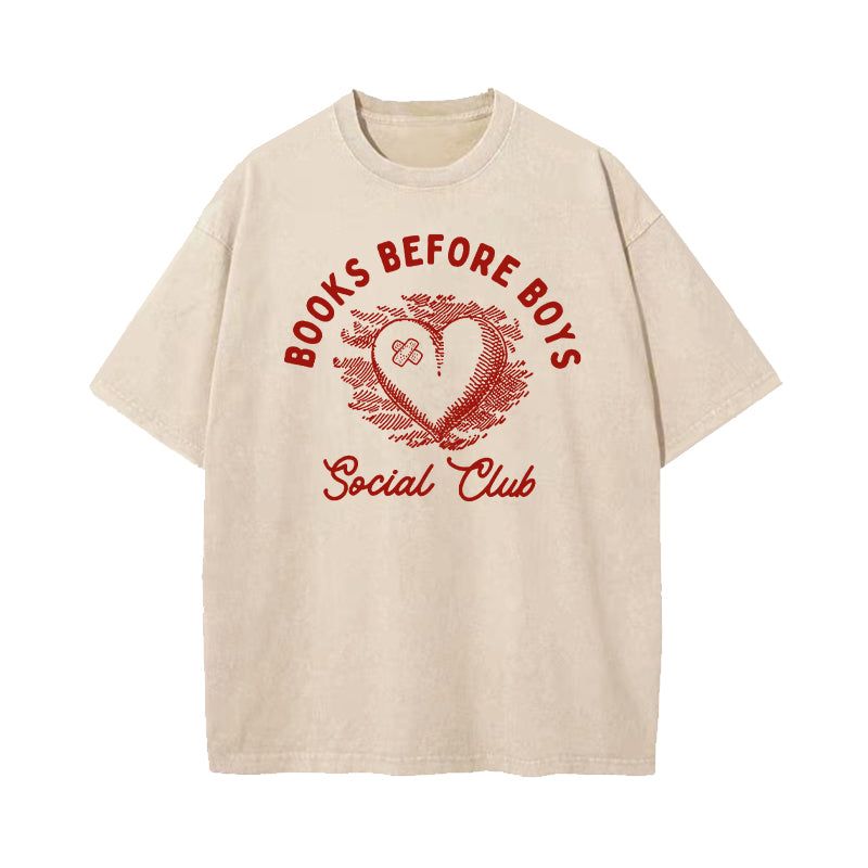 Books Before Boys Social Club Washed T-Shirt